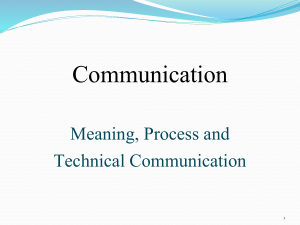 1. Communication- Meaning, Process and Technical Communication