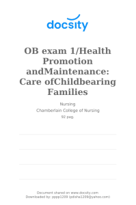 docsity-ob-exam-1-health-promotion-andmaintenance-care-ofchildbearing-families