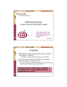 Marketing Conjoint Analysis and Product Design