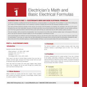 Electrician’s basic formulas