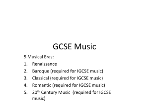 GCSE Music Periods - and terms