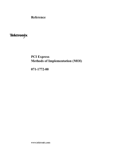 Tektronix PCI Express Methods of Implementation