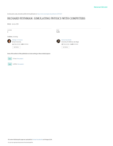 RICHARD FEYNMAN SIMULATING PHYSICS WITH COMPUTERS