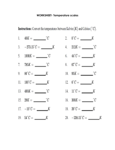 Worksheet-Temperature scales