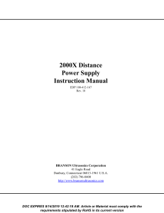 2000X Distance Power supply Instruction Manual