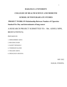 Advanced biostatistics assignment 2