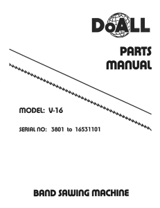 V-16 3801 to 16531101 Parts Manual