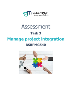  BSBPMG540 - Assessment Task 3