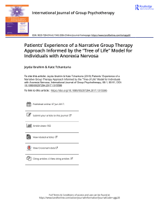 Patients Experience of a Narrative Group Therapy Approach Informed by the Tree of Life Model for Individuals with Anorexia Nervosa