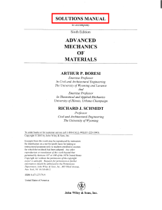 Boresi and Schmidt - Advanced Mechanics of Materials 6th edition Solution Manual
