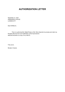 Authorization Letter for MSVS