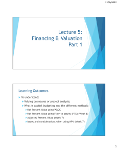 L5-Financing & Valuation