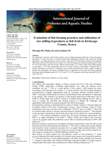 Evaluation of fish farming practices and utilization of rice milling byproducts as fish feeds in Kirinyaga County, Kenya