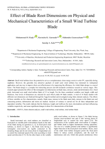 Effect of Blade Root Dimensions on Physical and Mechanical Characteristics of a Small Wind Turbine Blade