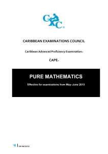 CAPE Pure Mathematics syllabus