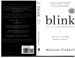 Gladwell - blink chapter