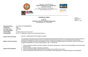 BSIE 2 IE-PC 213 Statistical Analysis for IE