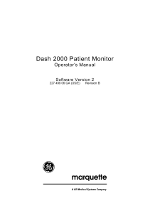 GE Dash 2000 - User manual