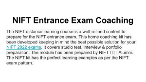 NIFT Entrance Exam Coaching