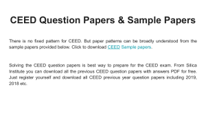 CEED Question Papers   Sample Papers