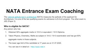 NATA Entrance Exam Coaching
