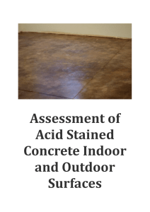 Assessment of Acid Stained Concrete Indoor and Outdoor Surfaces