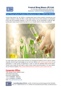 Plant Tissue Culture Products Manufacturers
