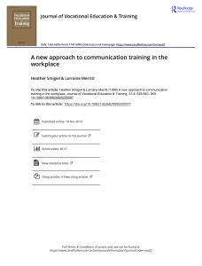 A new approach to communication training in the workplace