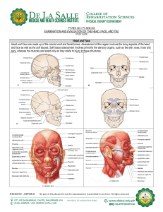 PT3 Module 4 HNBS Exam and Eval Head Face and TMJ Handout