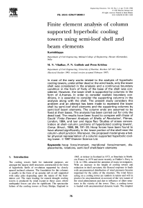 Finite element analysis of column supported hyperbolic cooling towers using semi-loof shell and beam elements