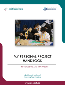 Personal Project Student and Supervisor Handbook 22-23