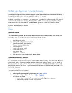 LMS - Student User Experience Evaluation Scenarios - Instructure Canvas and D2L