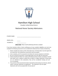 NHS Admissions Packet 2023