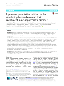 Expression quantitative trait loci in the developing human brain and their enrichment in neuropsychiatric disorders