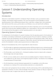 Lesson 1 Understanding Operating Systems