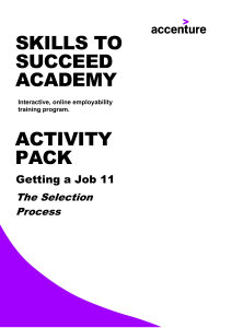 Job Selection Process: Activity Pack & Tips