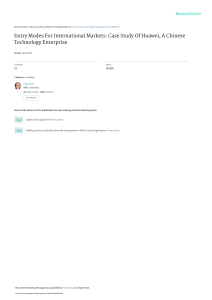 Huawei International Market Entry Modes Case Study