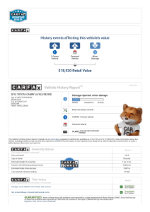 CARFAX Vehicle History Report for this 2015 TOYOTA CAMRY 