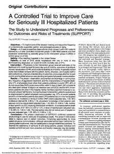 A Controlled Trial to Improve Care for Seriously III Hospitalized Patients