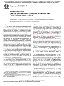 Stainless Steel Cleaning & Passivation: ASTM A380 Standard