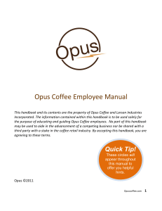 Coffee Shop Employee Manual