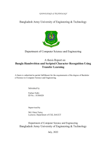 Bangla handwritten and Scripted Character Recognition Using Transfer Learning