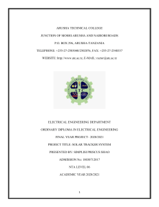 Solar Tracker System Project Report - Electrical Engineering