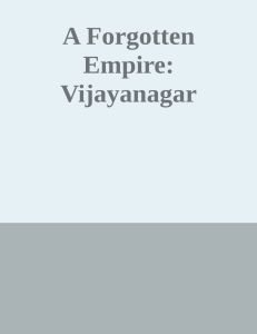 A Forgotten Empire -  Vijayanagar, Robert Sewell