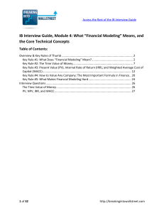 4.1 Core Concepts  Financial Modeling, Present Value, and Discount Rates (1)