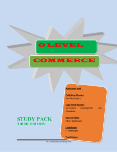 'O' LEVEL COMMERCE STUDY PACK