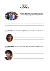 Diary of a Wimpy Kid Writing Activity
