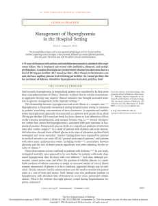 Management of Hyperglycemia in the Hospital Setting - 2006