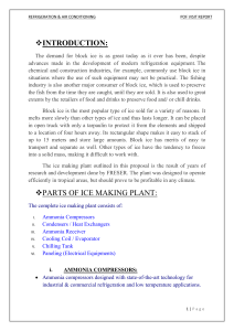 Ice Making Plant Visit Report: Refrigeration & Air Conditioning