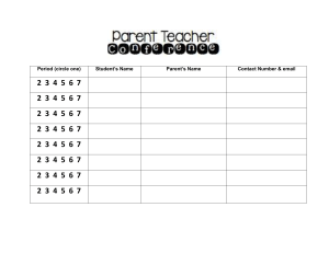 Parent Teacher Conference Sign In Sheet